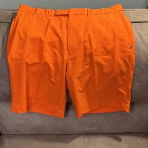 Ralph Lauren Men's Bright Orange Flat Front Shorts RLX